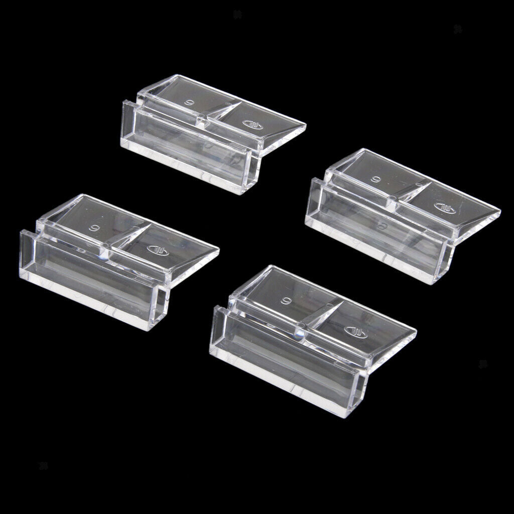 4Pcs Aquarium Fish Tank Plastic Clips Glass Cover Strong Support Holders 6mm