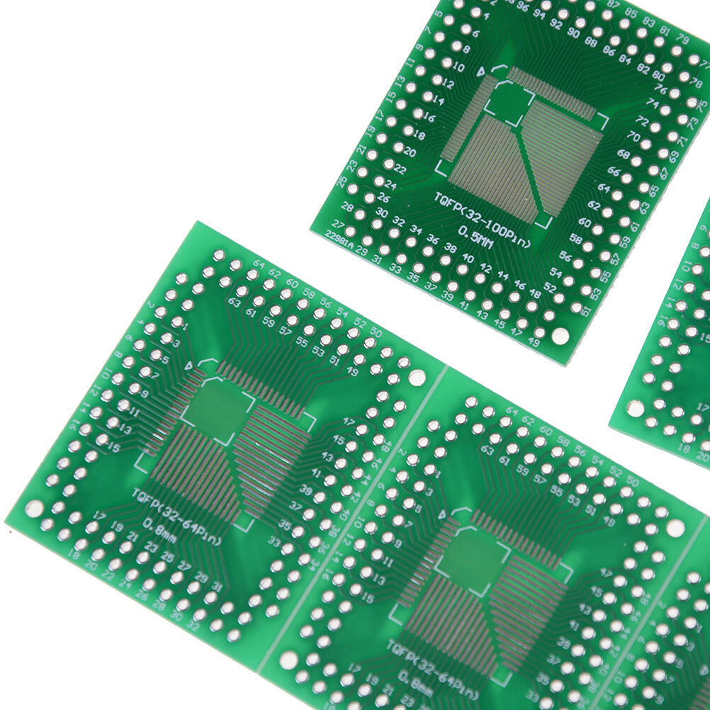5pcs QFP/TQFP/LQFP/FQFP 32/44/64/80/100 to DIP Adapter PCB Board Converter lxUS