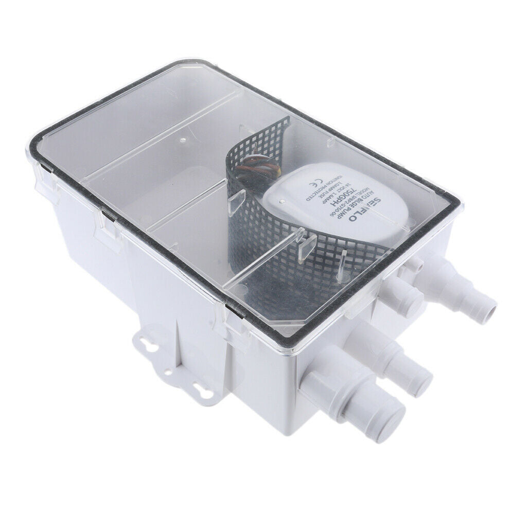 Shower Sump Pump In 24V 600GPH System Auto Bilge Drain Box Air Vent Boat