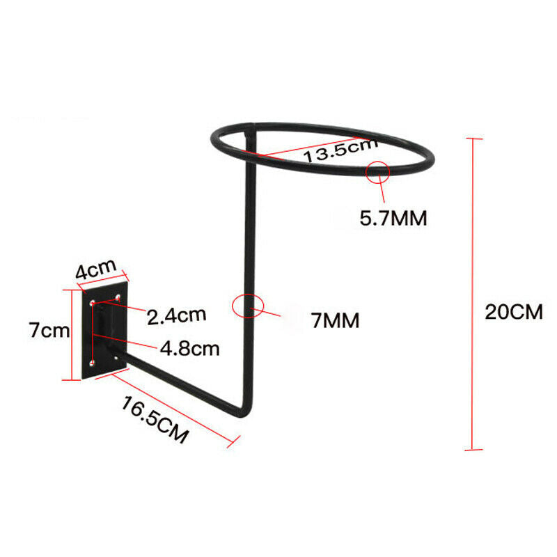 Metal Hat Display Stand Motorcycle Bike Helmet Ball Holder Wall Hook Rack Black