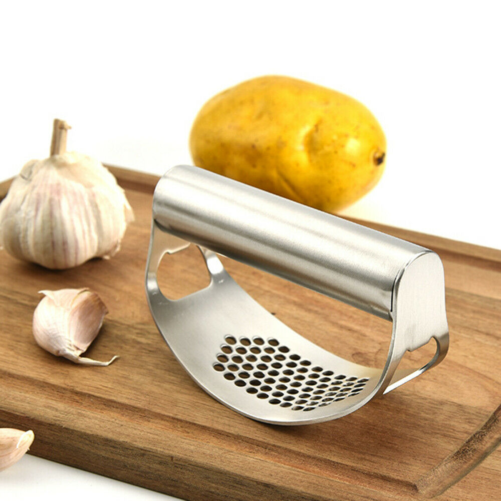 2in 1 Garlic Press Chopper Grinding Multi-function Bottle Opener Stainless Steel