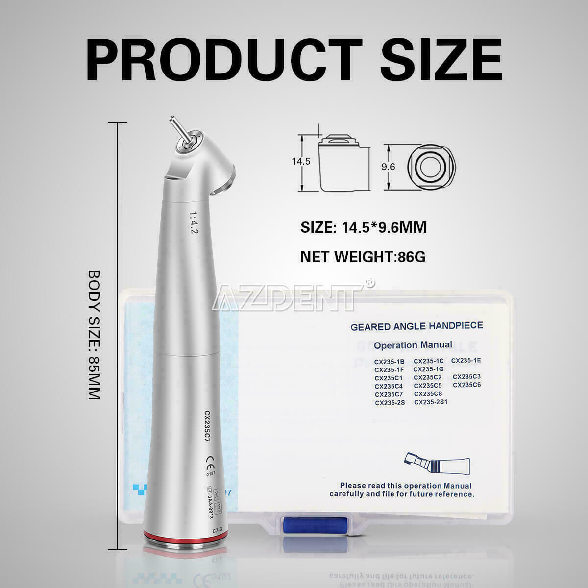 Dental 1:4.2 45 Degree Fiber Optic Contra Angle COXO Electric Surgical Handpiece