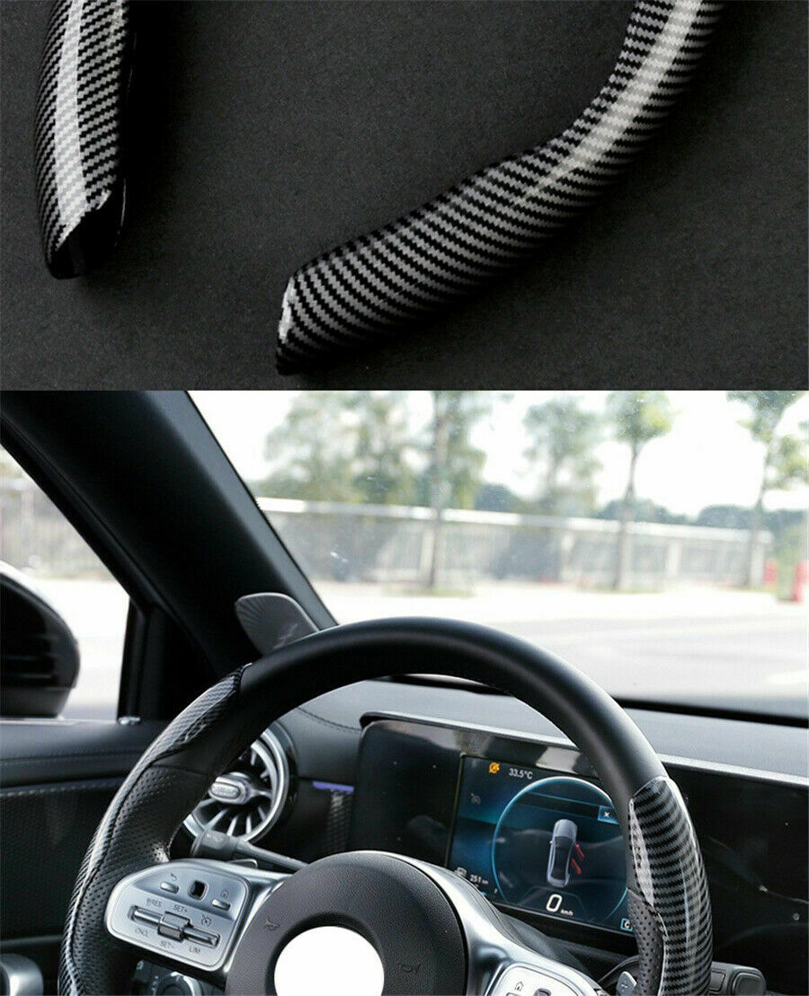 2x Carbon Fiber Car Steering Wheel Booster Cover Non-Slip Accessories Universal