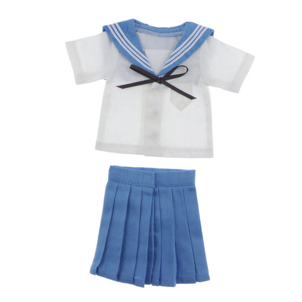 2Set of 1:4 Scale Student Uniform Suit for 18" 17" BJD Dress Accessory