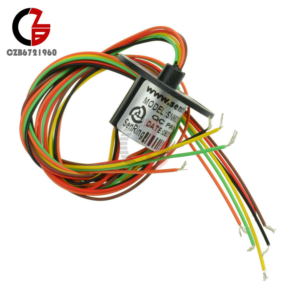 5Pcs 0-300Rpm Capsule Slip Ring 6 Circuit Wires 12.5mm 2A AC 240V Test Equipment