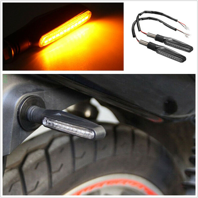 Motorcycle LED Turn Lights Signal High Flexible Rubber Shell Flowing Water Type