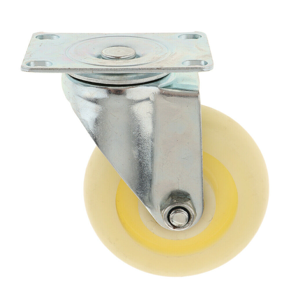 1 Piece 4 inch Rubber Single Wheel Top Plate Fixed Casters