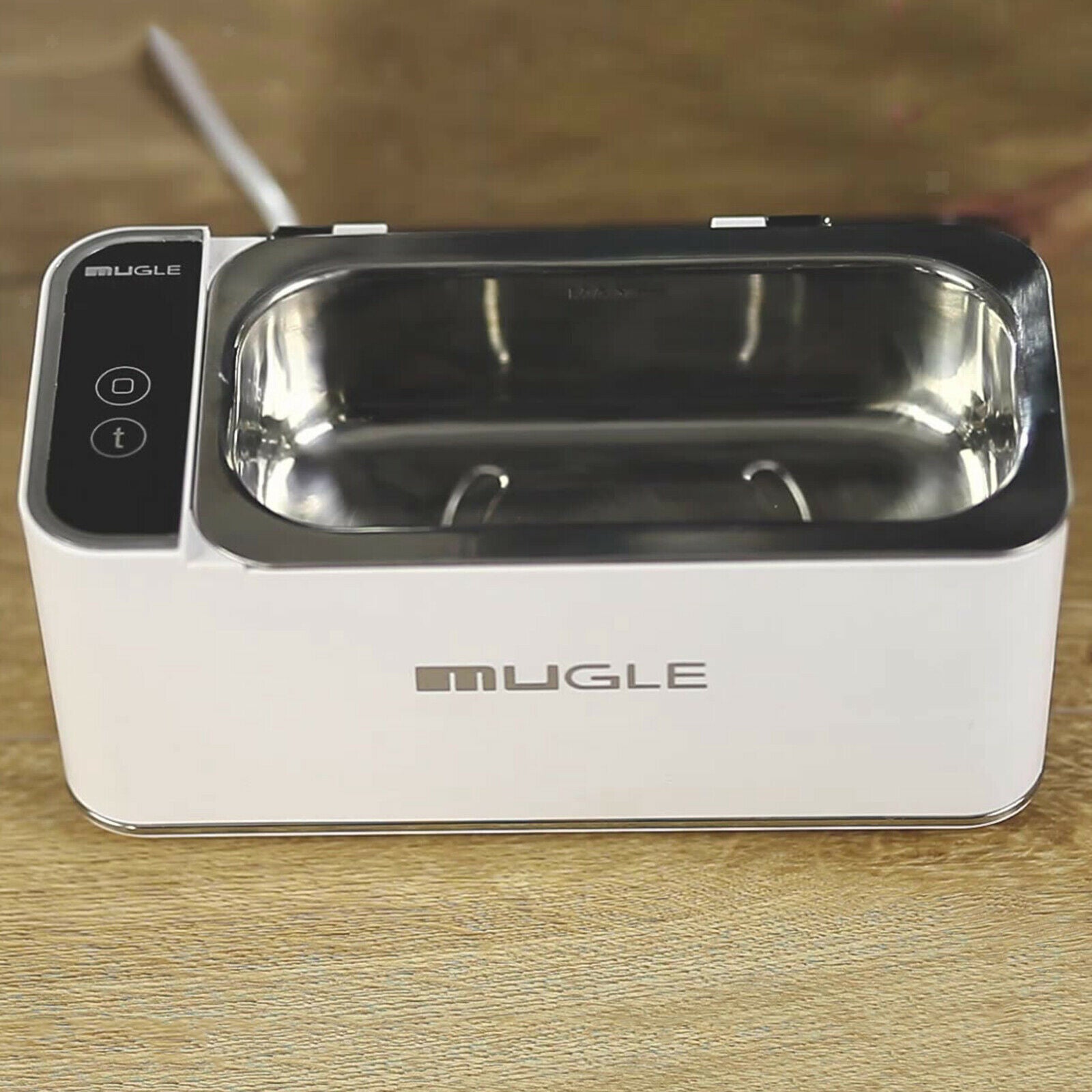 Digital Ultrasonic Jewelry Cleaner Glass Watch Cleaning Machine Basket White