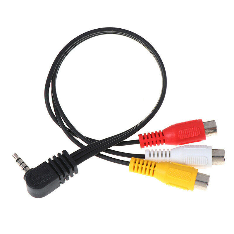 3.5mm AV Angled Plug to 3 RCA Female Jack Audio Video AdapterY&.l8