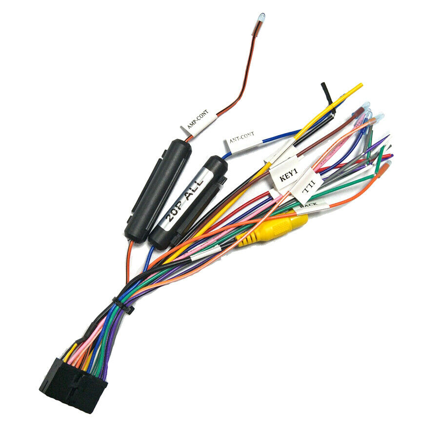 Car 20 PIN Harness Connection Adapter for 1DIN or 2DIN DVD Android Player Power