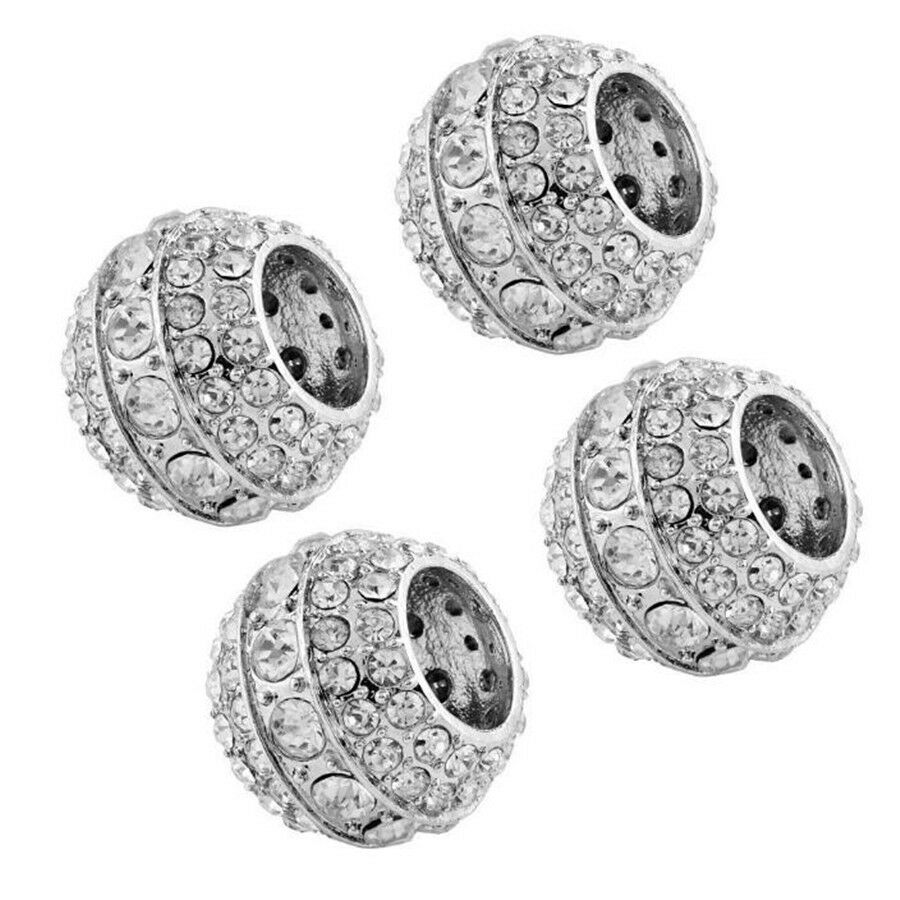 4pcs Icy Crystal Car Seat Headrest Decor Charms Bling Rhinestone For Girl Women