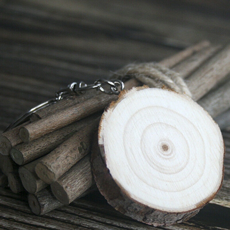 Creative DIY Wood Keychain Keyring Car Bag Pendant KeyChain Ring Jewelry .l8