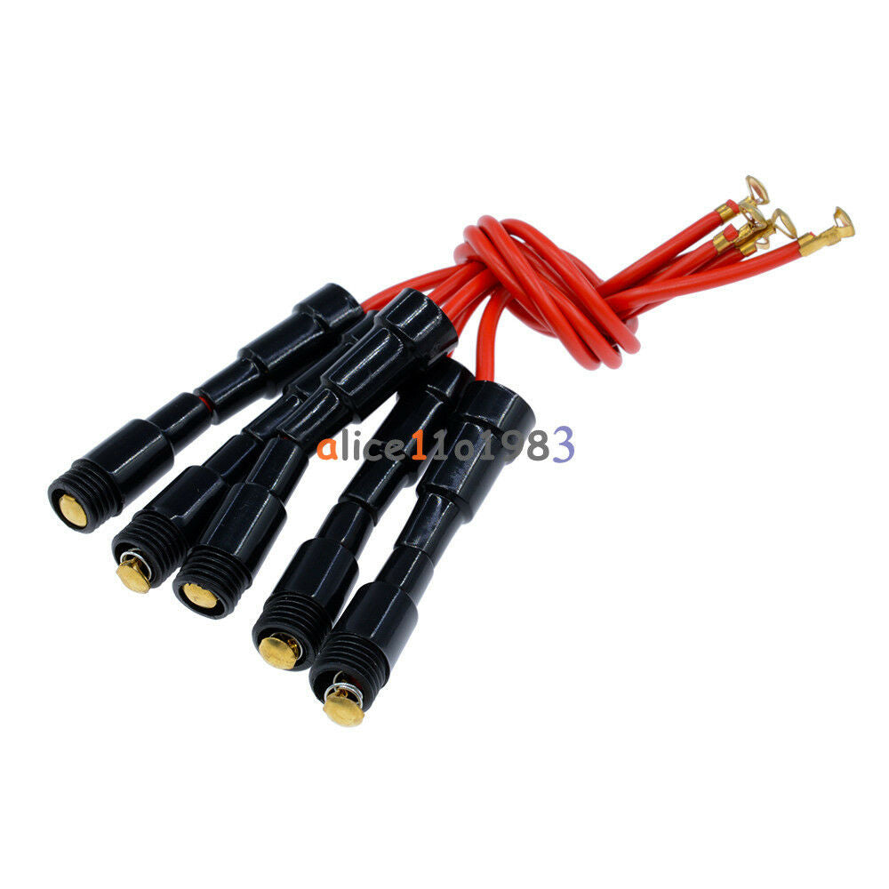 5PCS Home Protection Inline Fuse Holder Copper Wire Components 5A 220V Fuse Box