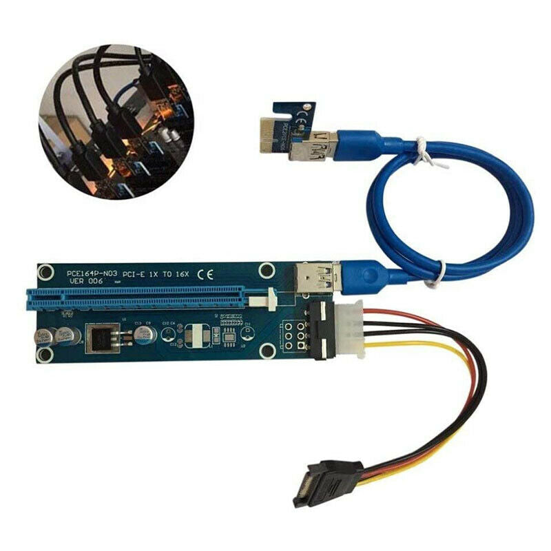 USB 3.0 Pcie PCI-E Express Riser Card 1X to 16X GPU Extender Riser Card AdapA9W9