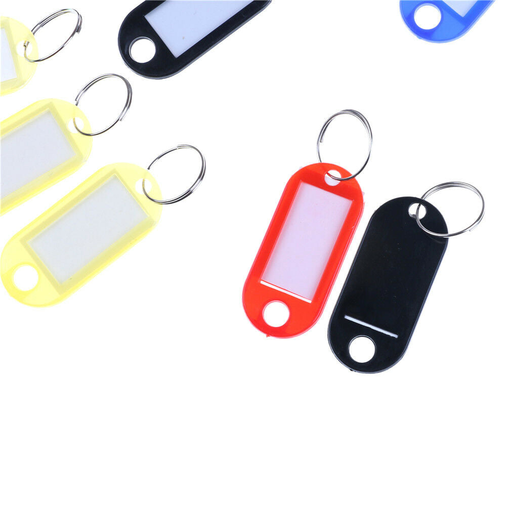 20pcs Keychain Key Split Ring ID Tags Name Card Label Luggage Bag Tag Tt