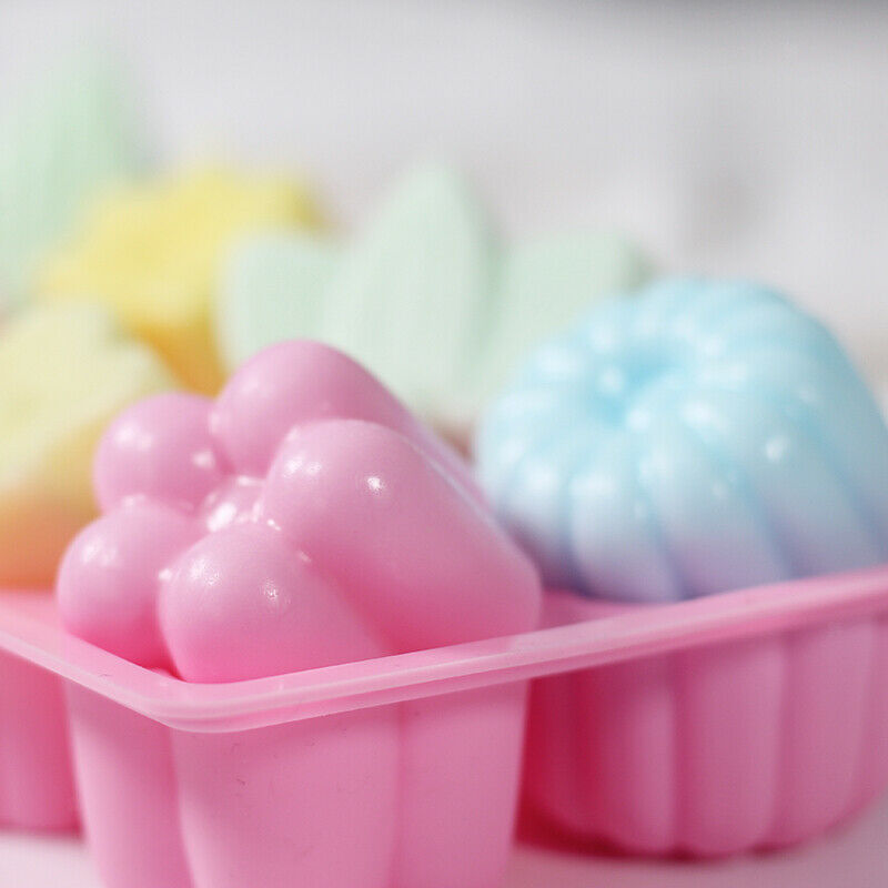 8 Cavity Assorted Silicone Flower Soap Mold DIY Soap Biscuit Muffine Mold