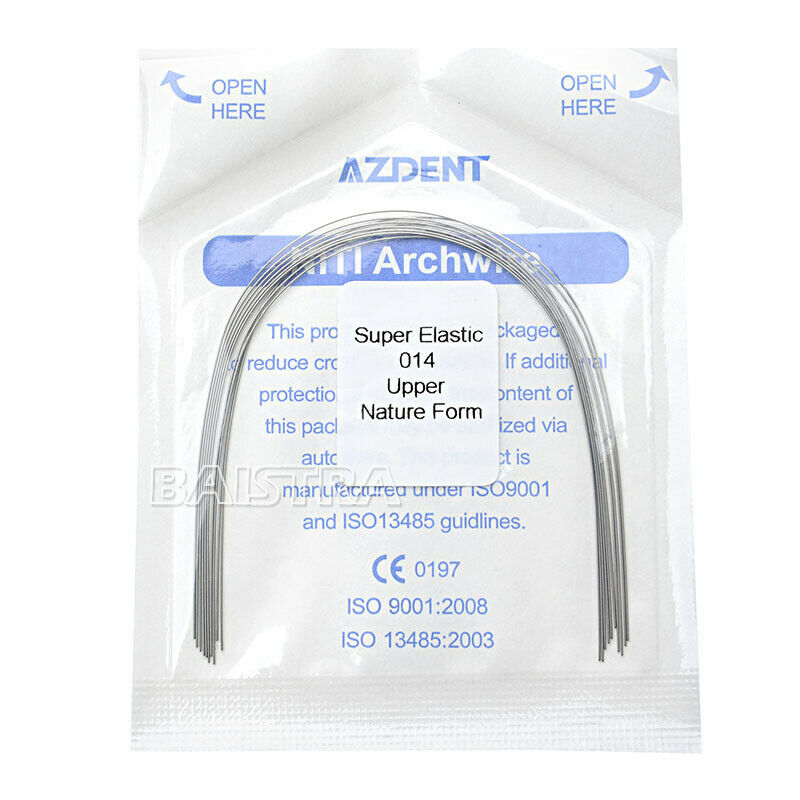 100X Dental Orthodontic Super Elastic Niti Round Arch Wire 014 Upper Nature Form