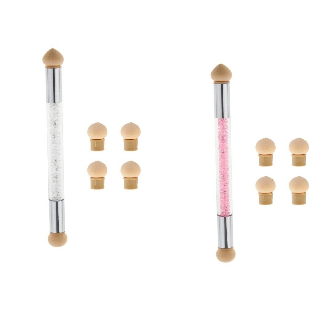 Set Of Glitter Powder Painting Gradient Brushes + 8 Sponge Heads Set