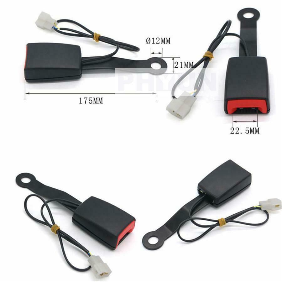 7/8" Car SUV Front Seat Belt Buckle Padding Socket Connector & Warning Cable