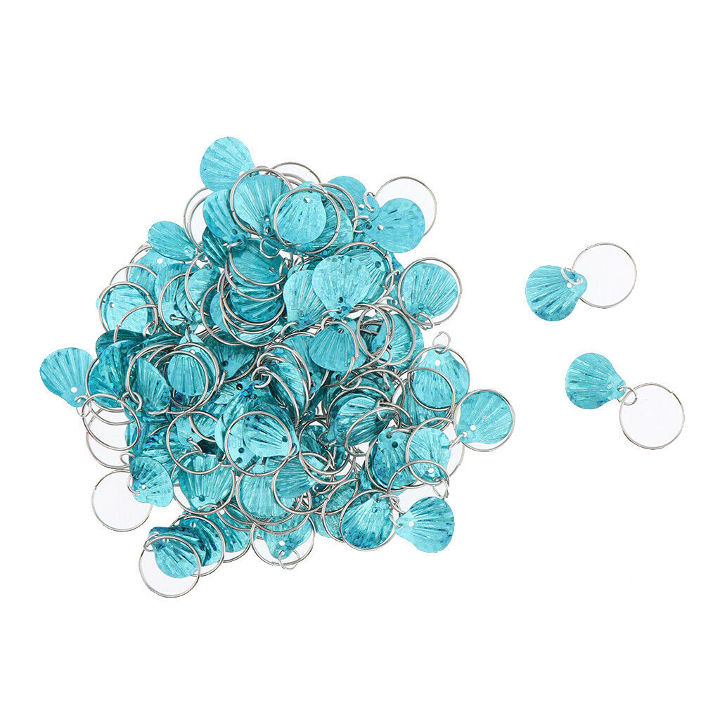 100Pcs Hair Dreadlock Bead Braid Decor Jewelry Rings Hair Pendants Lake Blue