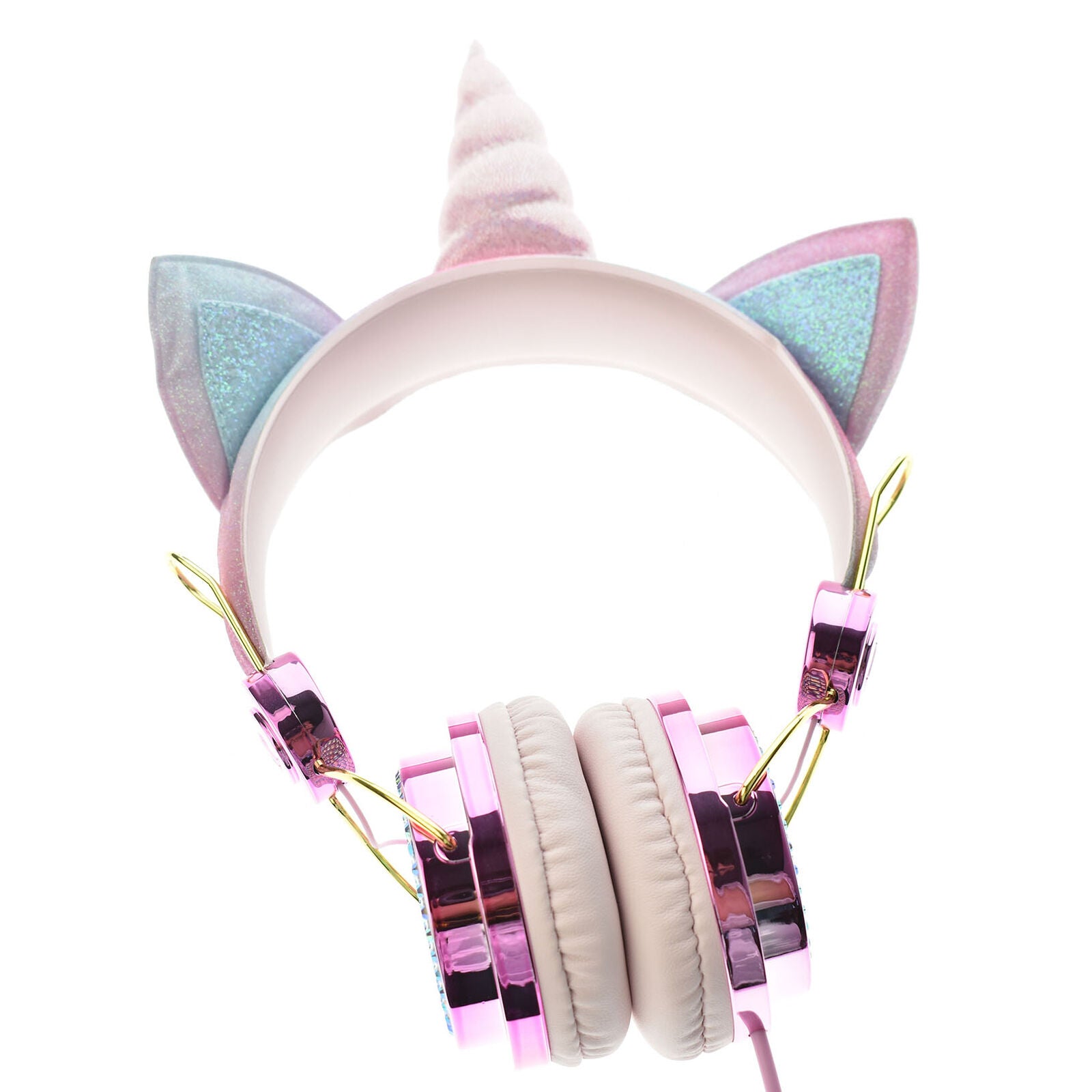 Bluetooth 5.0 Wireless Unicorn Ear Headsets LED w/Mic Headphones For Kids Girls