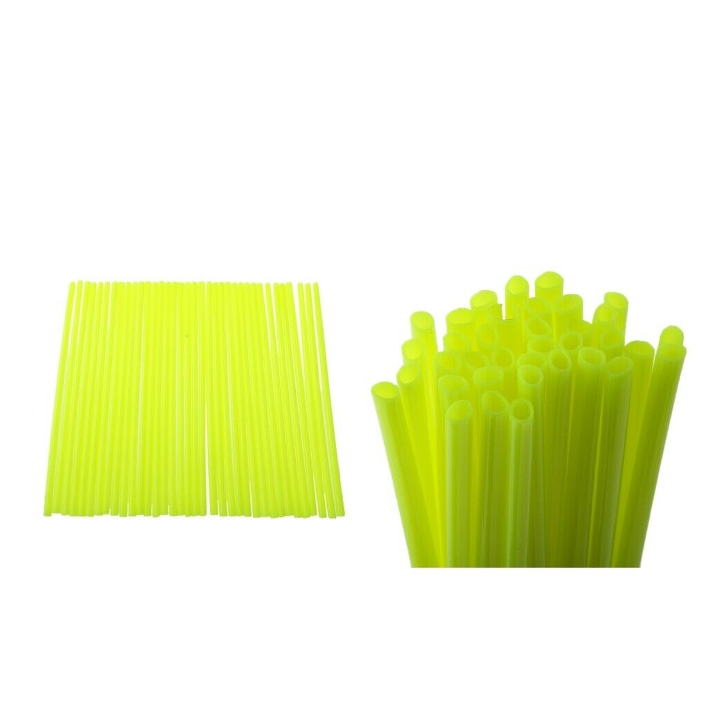 72 Pieces Universal Motorbike Wheel Rim Spoke Wraps Skins Cover Yellow