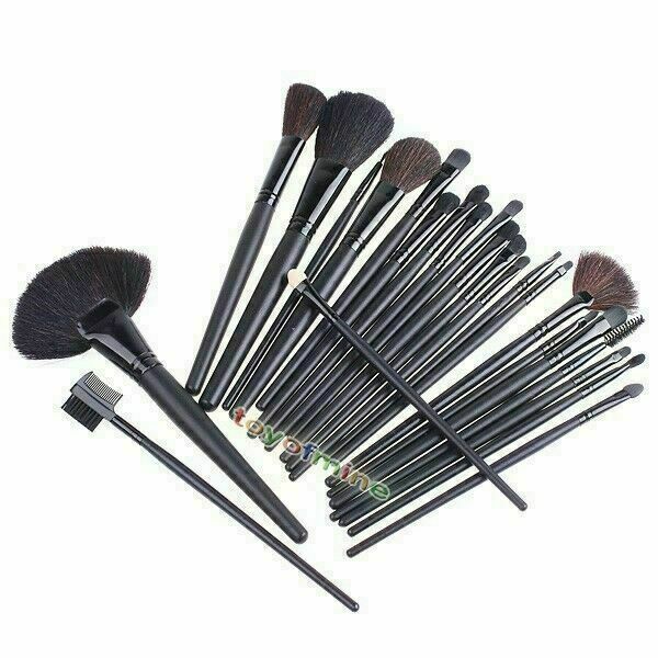 24pcs Pro Makeup Cosmetic Brush Sets Kit + Roll Up Case