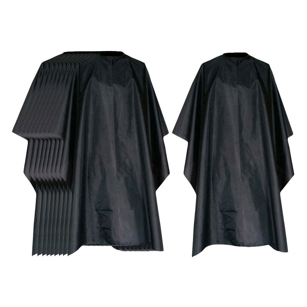 10Pcs Waterproof Salon Styling Capes Barber Shop Hair Dyeing Perm Gown Black