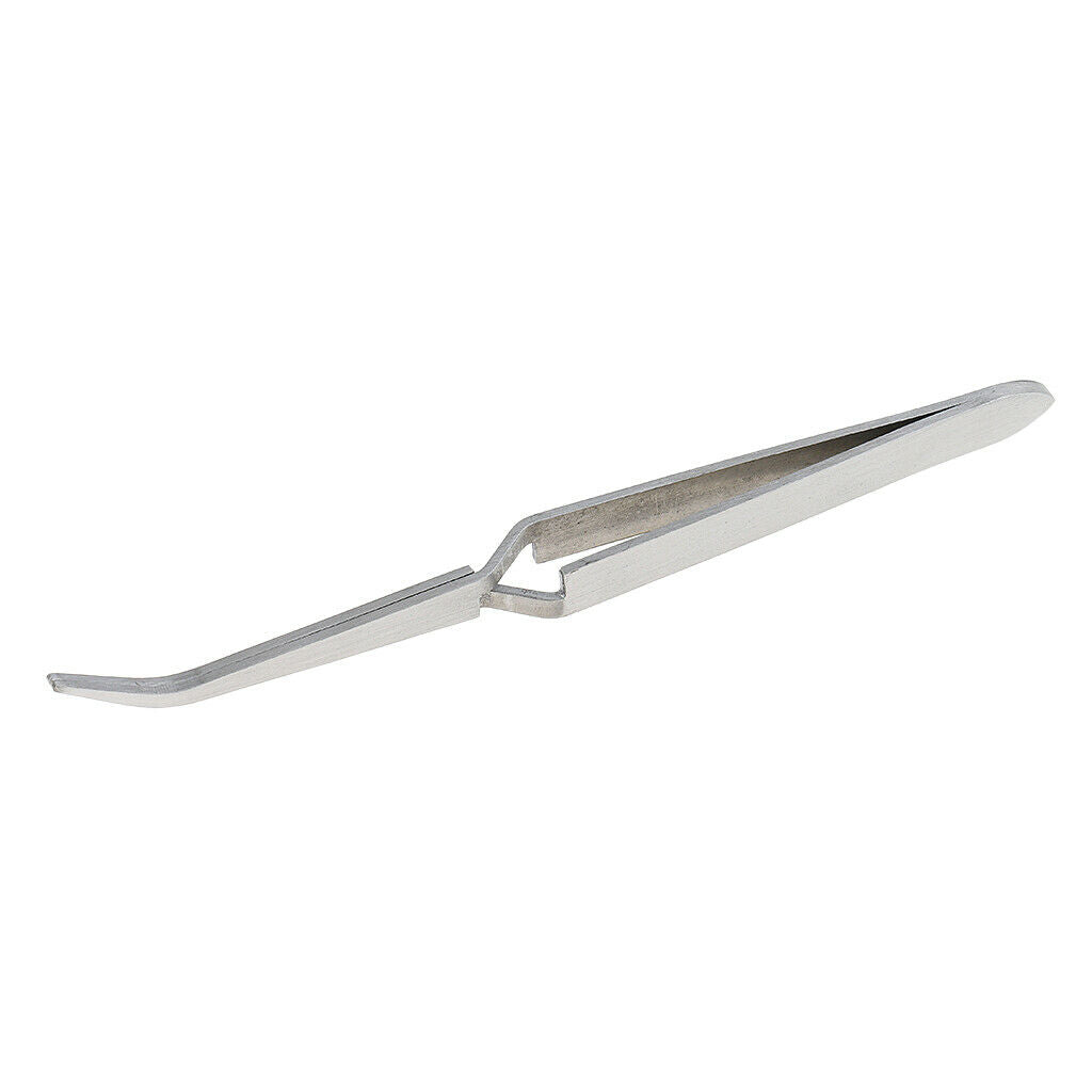Stainless Steel Angle Tipped C Curve Manicure Nail Polish Pincher Tweezer