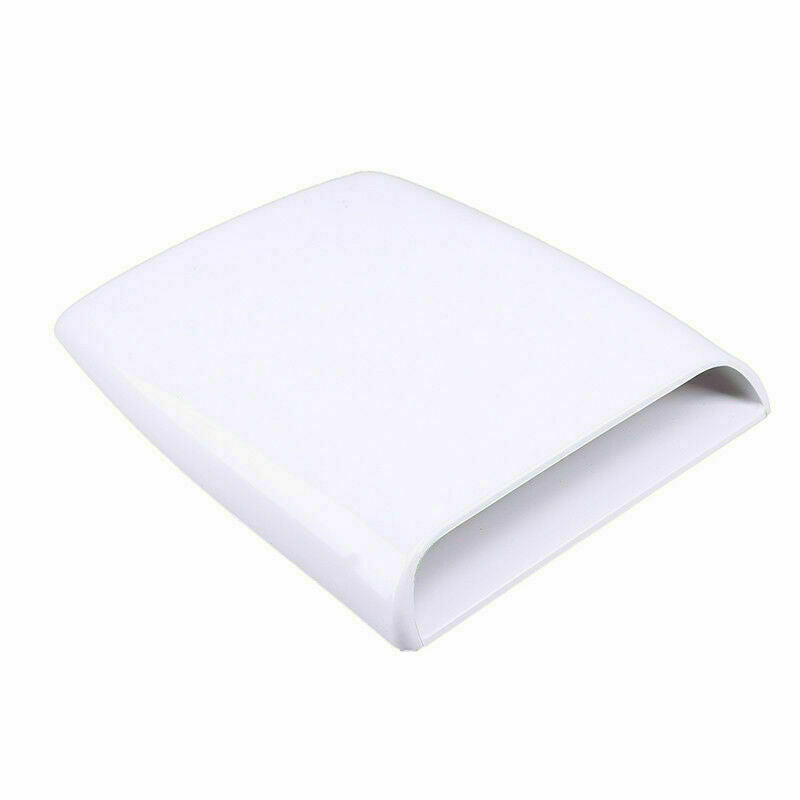 Universal Car Truck Air Flow Intake Hood Scoop Vent Bonnet White Decor Cover