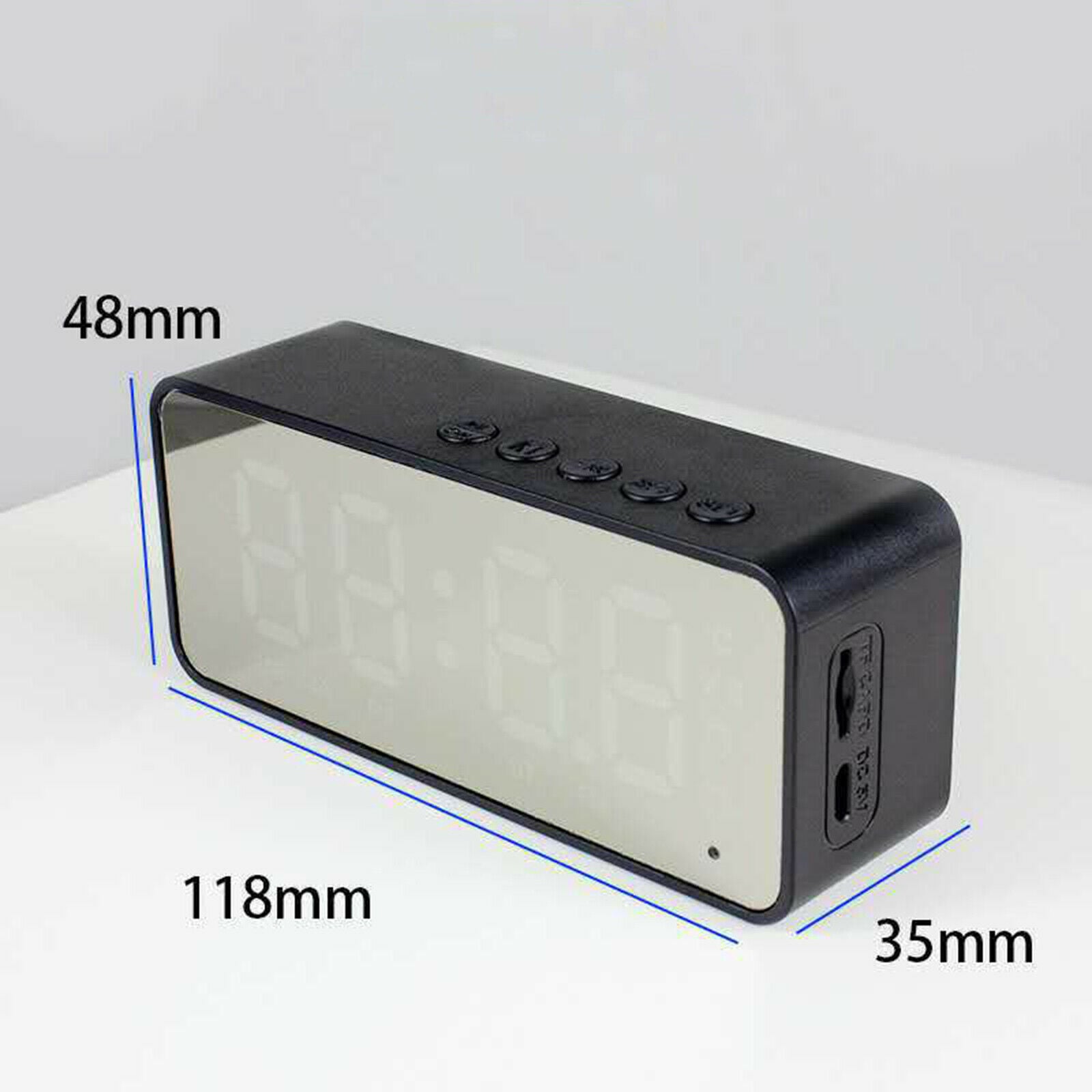 Bluetooth Speaker Mini Dual Alarm Temperature Clock Large Mirror Screen