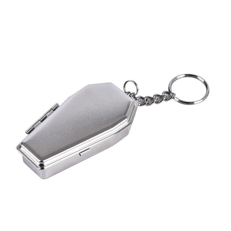 Ashtray Ash Coffins Tabut Shape Portable Ashtray Metal Keychain With ButtonBDDD