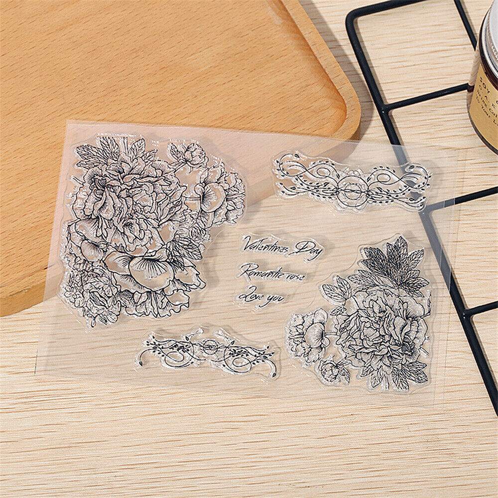 Clear Stamp Flower Silicone Polymer Clay Texture Seal Embossing Pottery Tool DIY