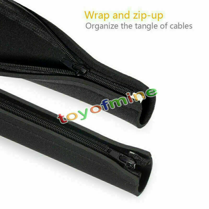 4X Cable Management Organizer Neoprene Cable Cord Wire Cover Hider Sleeves PC TV