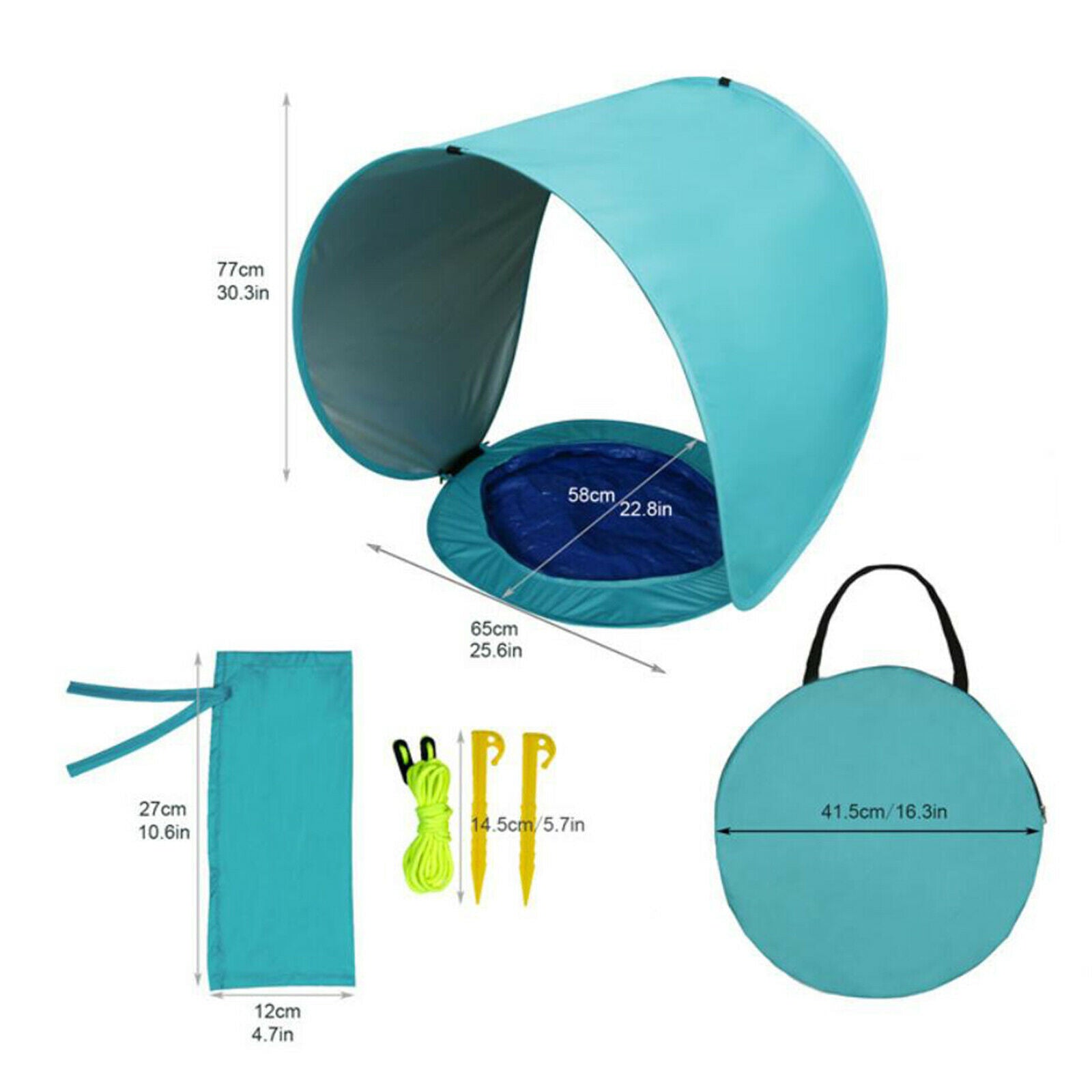 Popup Baby Beach Tent with Pool Sun Shelter Under Age 3 Kids Yard Sunshade