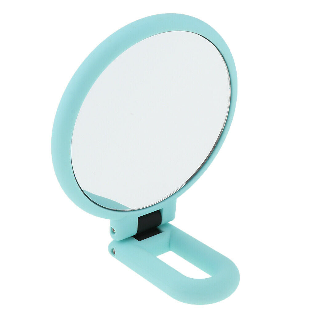 2PC Double Sided Folding Handheld Mirror - 3X/15X Magnification Travel Makeup
