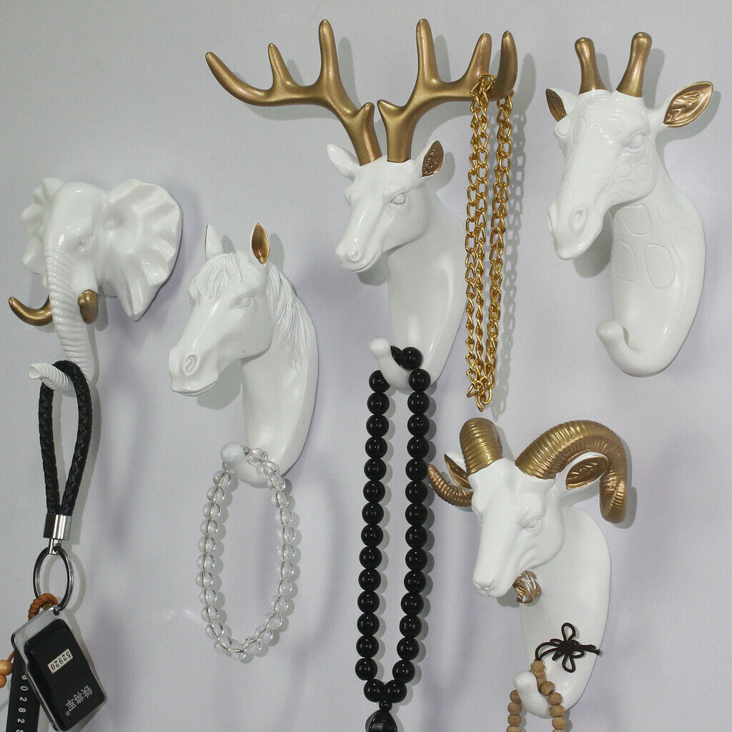 6pcs Nordic Style Wall Hook Decorative with Mounting Screws for Keys Towel