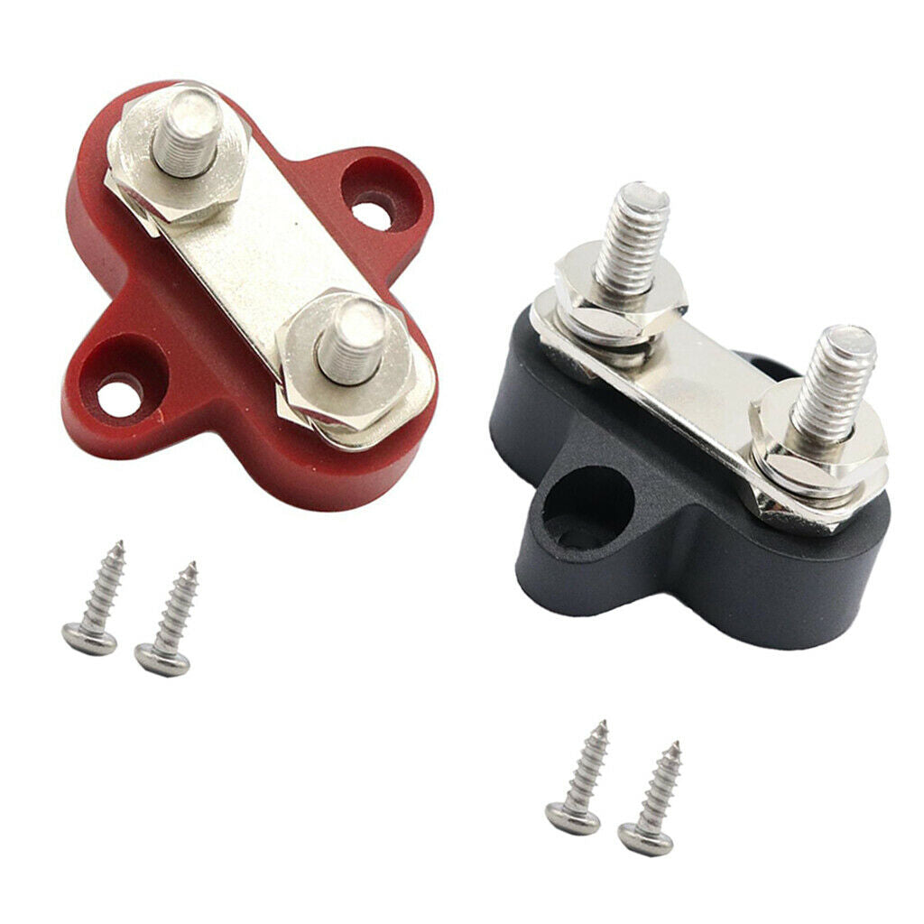 2 Pieces 48VDC Bus Bar Boat Electrical Dual Type M6 Terminal Stud Bus Bar