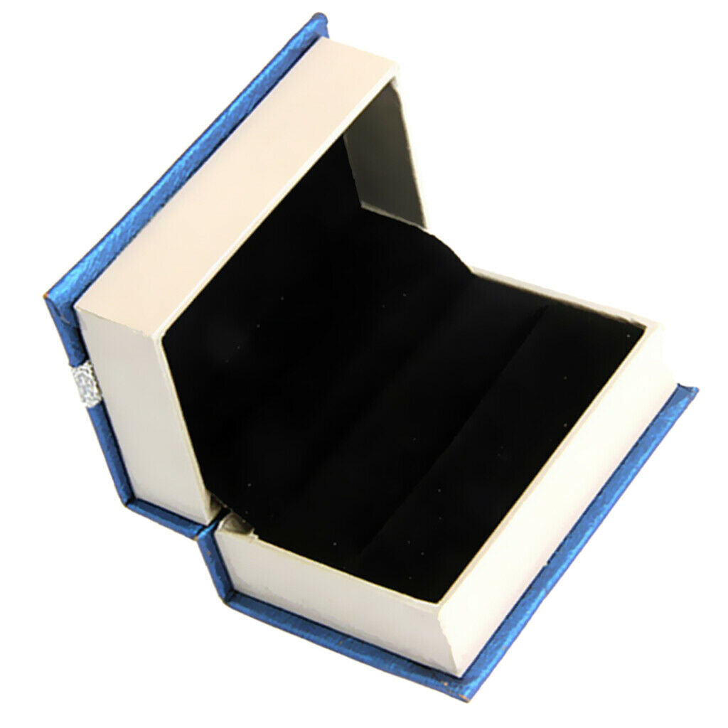 Exquisite Cardboard Velvet Cuff Links Ring Holder for Wedding Engagement