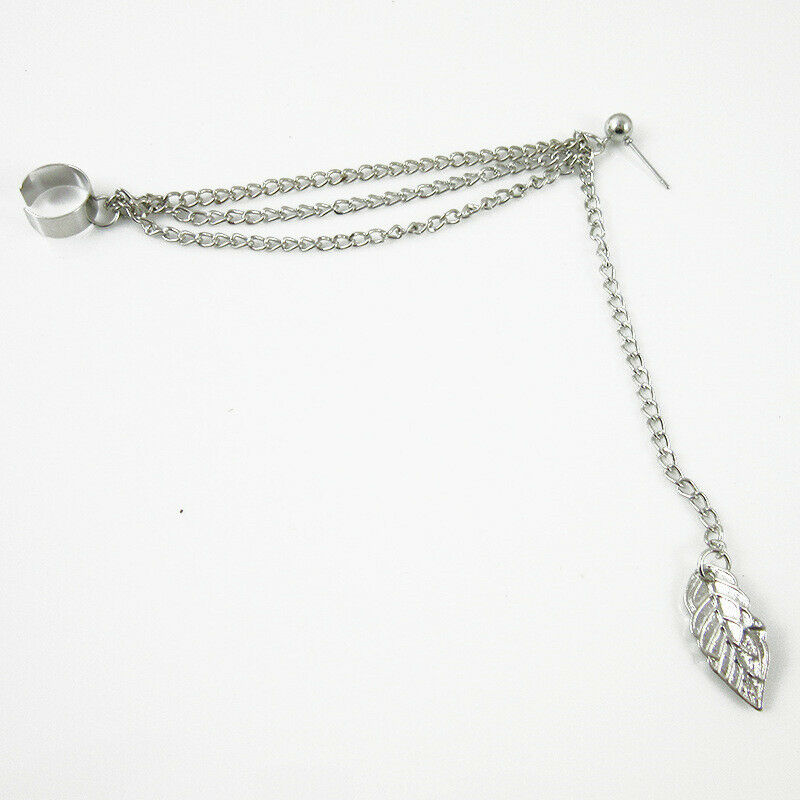 1pc Women's Stylish Tassel Leaf Embellished Ear