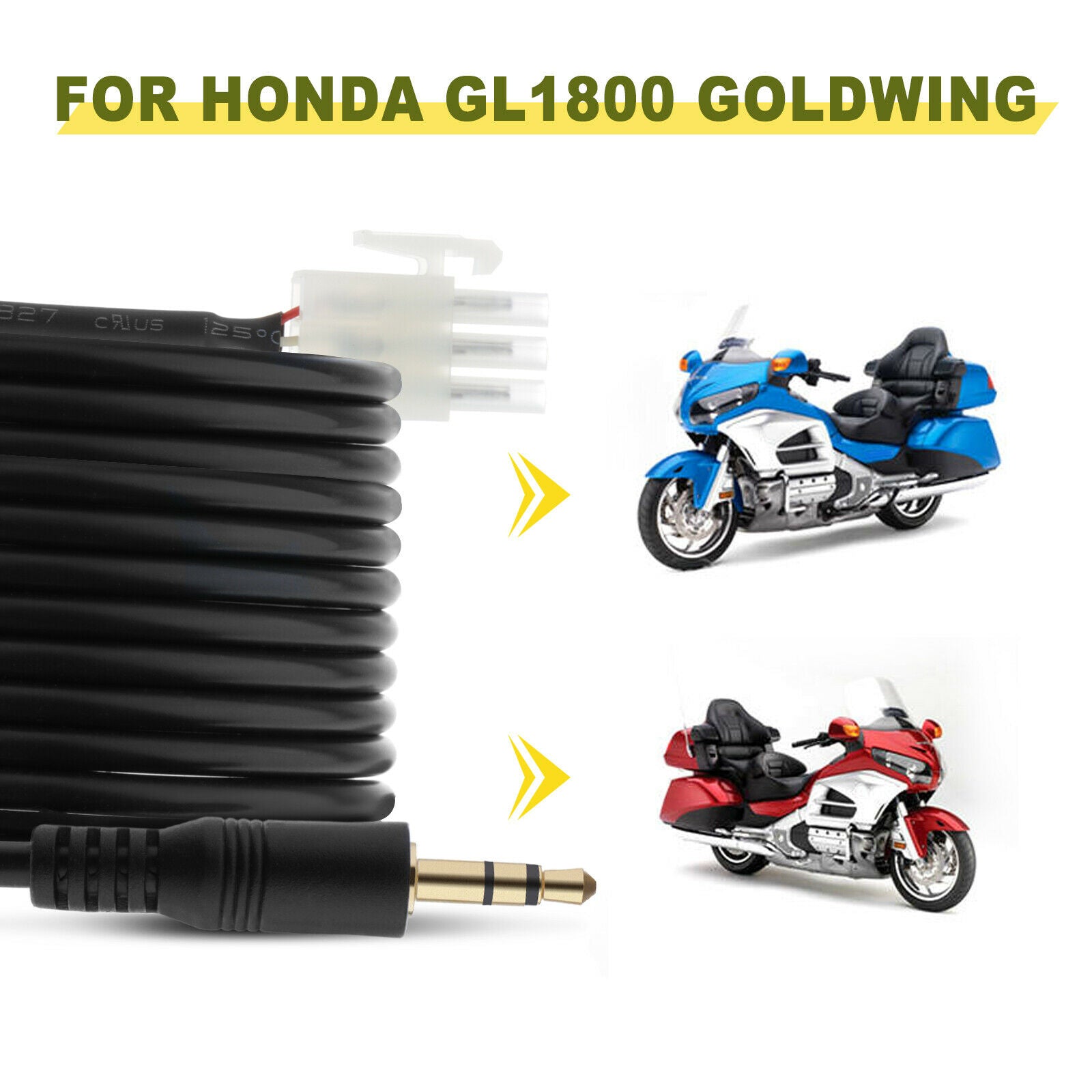 3  .  5mm     Motorcycle     AUX     Audio     Cable     Male     Line     3  -