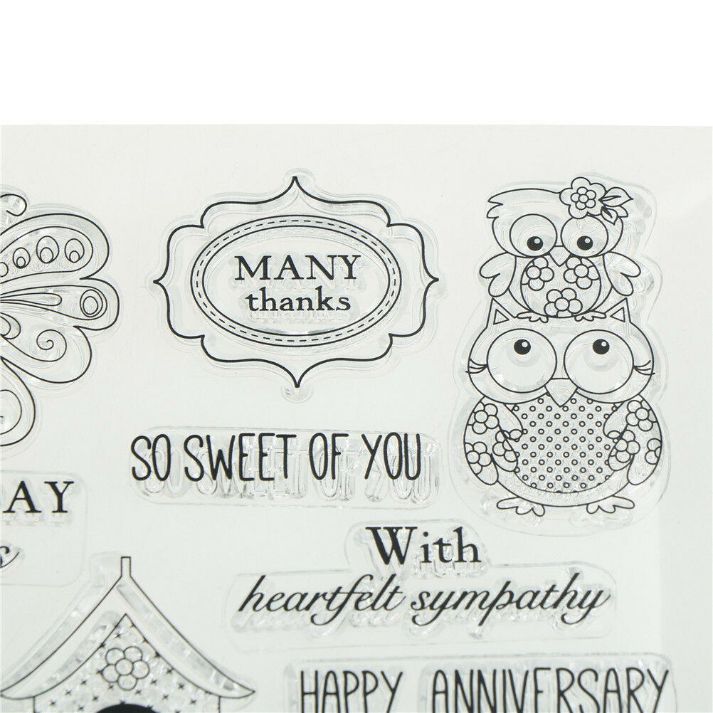 Transparent Clear Silicone Stamps owl for DIY Scrapbooking Card Makin.l8