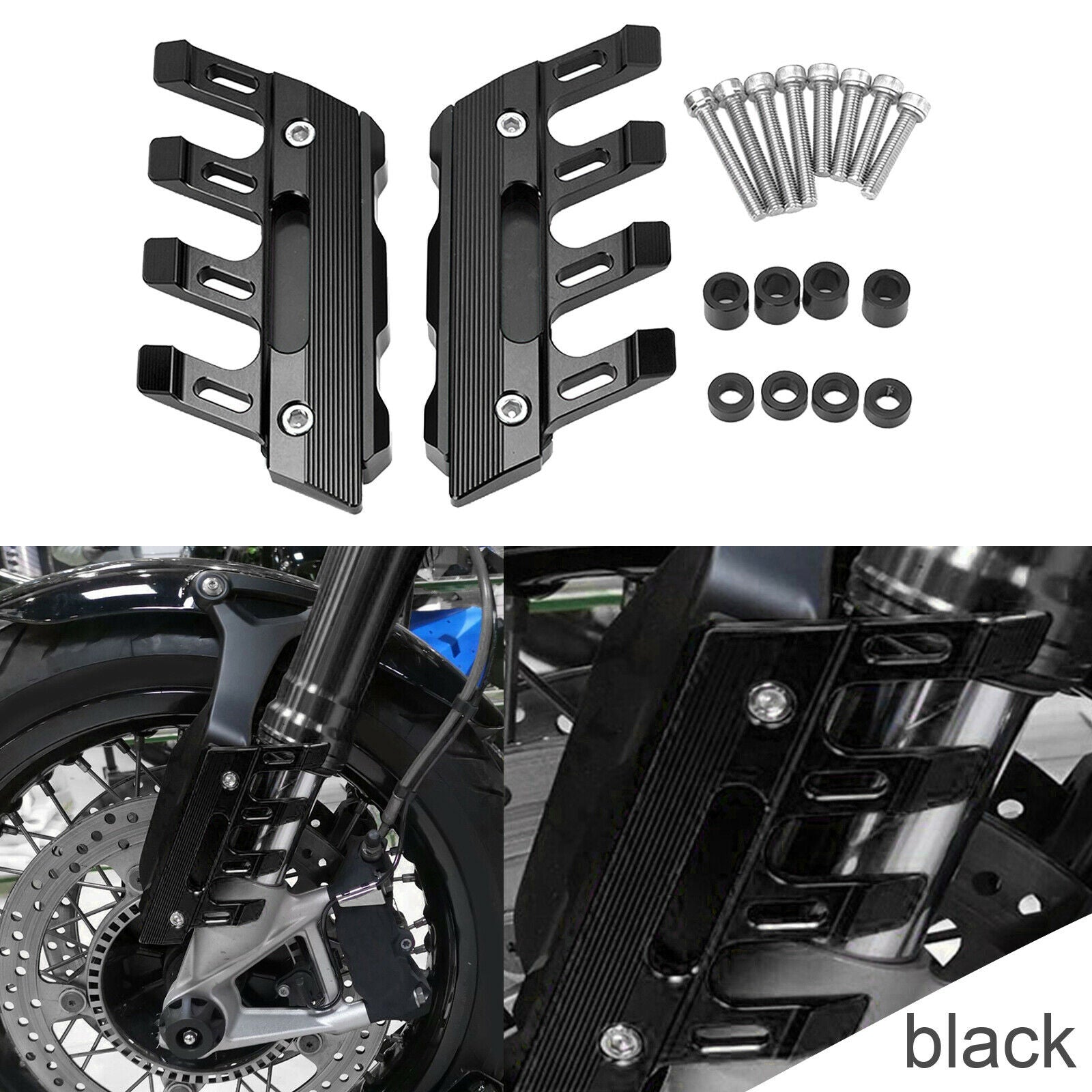 Front Fender Slider Protection Guard Cover For Kawasaki Z750 Z800 Black