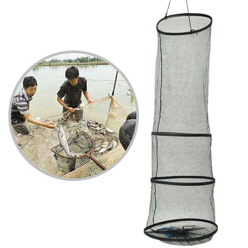 4Layers Collapsible Fishing Basket Dip Net Fishing Cage Fishing Accessor Tool Tt