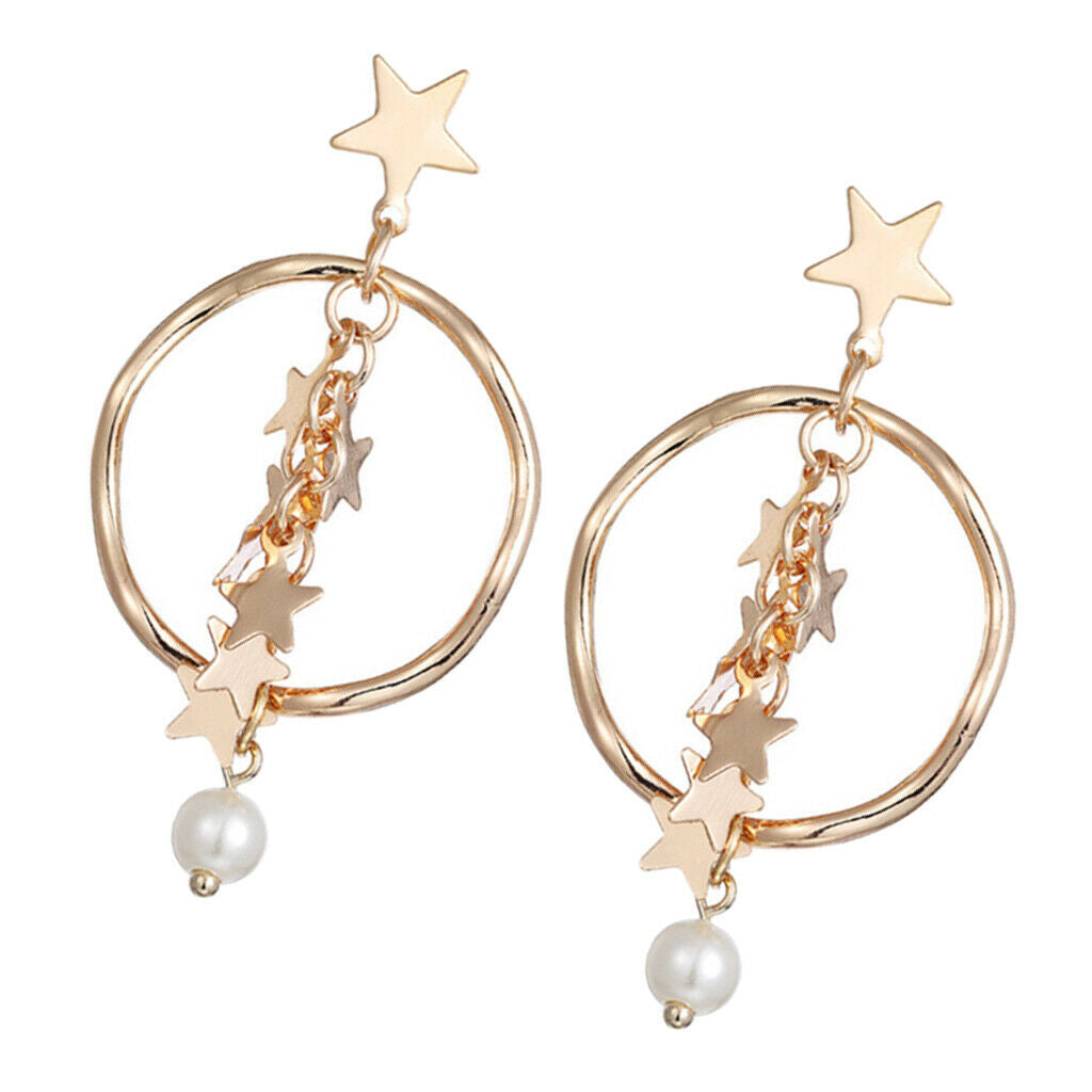 1pair Ear Hook Earring Star Women Wedding Show Jewelry Christmas Day Gifts