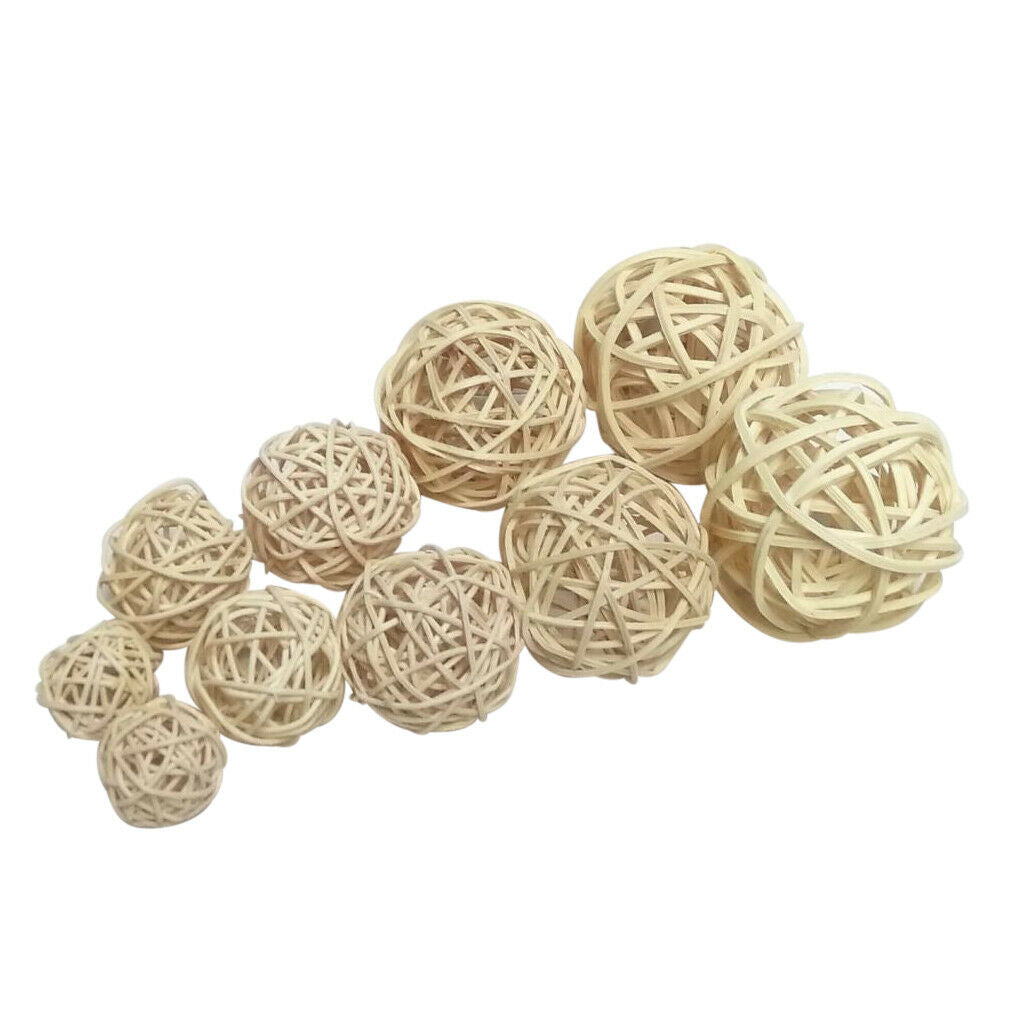 10Pcs     Rattan     Wicker     Ball     Photo     Props  ,   3  -  7cm     Home