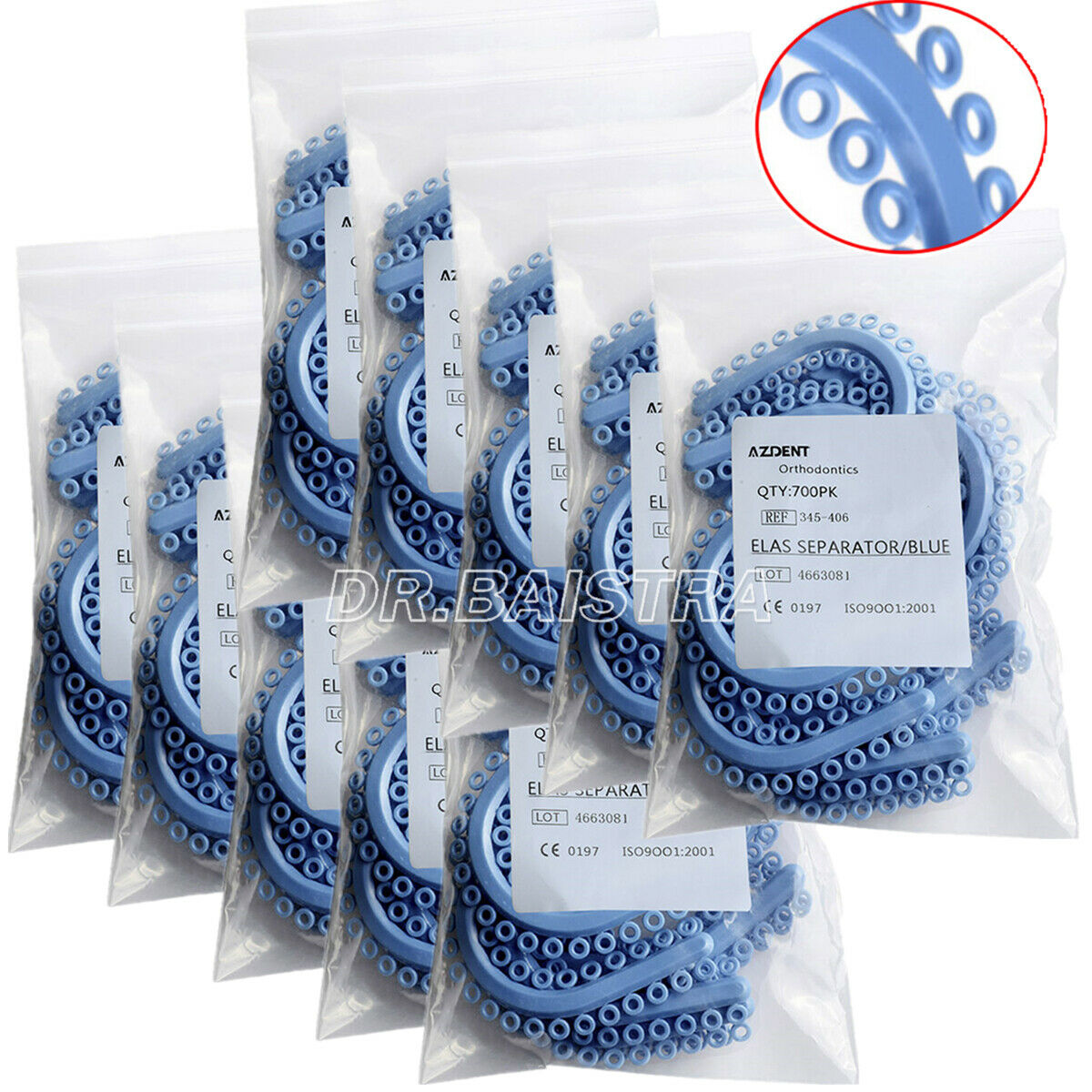 20 Packs Dental Orthodontic Separate Tie S Type Shape Blue 700pcs ties/Pack