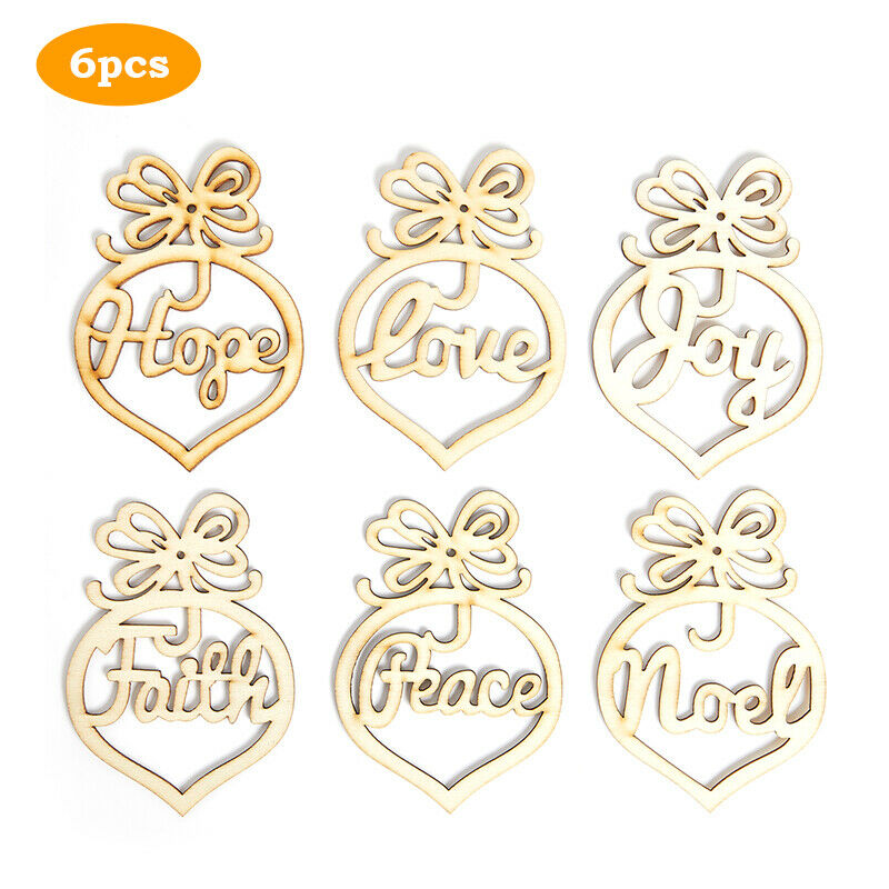6 pieces wooden Christmas label Christmas ornaments Christmas party decorat KX