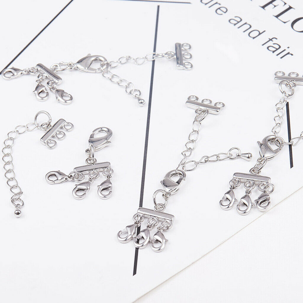 5cm 6 Ring Chain Jewelry Beads Necklace Pendant DIY Craft Making platinum