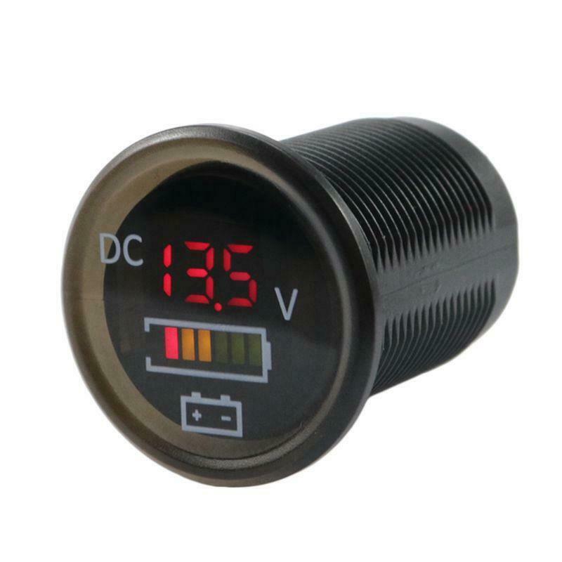 DC 12V/24V Car Boat Voltmeter Battery Monitor IP67 Waterproof LED Voltage Gauge